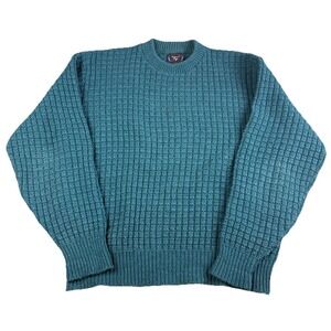 Vintage Lake Hartwell Rowing Club Sweater Mens Large Teal USA Made Knit